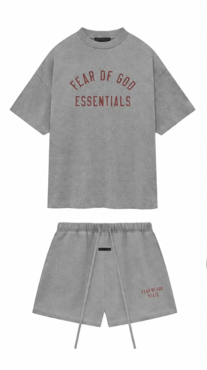 Essentials SS24 Short Set - Dark Heather - Extra Small 🔌