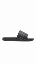 Burberry Check Slides - Lead Grey UK10