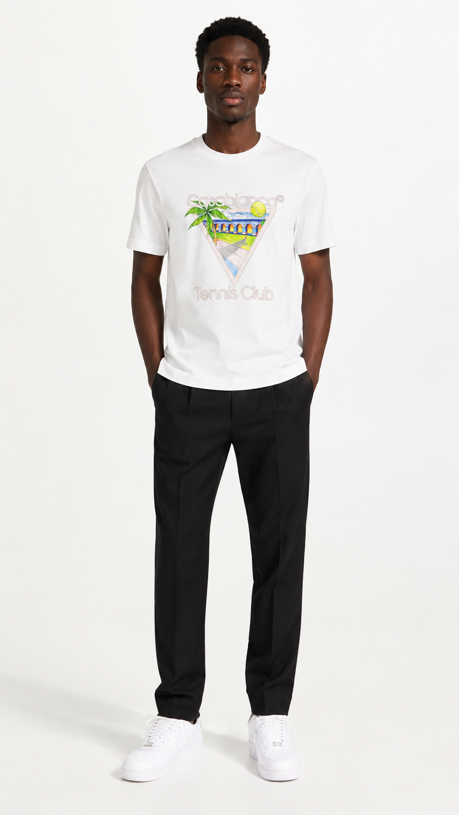 Casablanca Tennis Club Icon Screen Printed T Shirt - Authenticity guaranteed