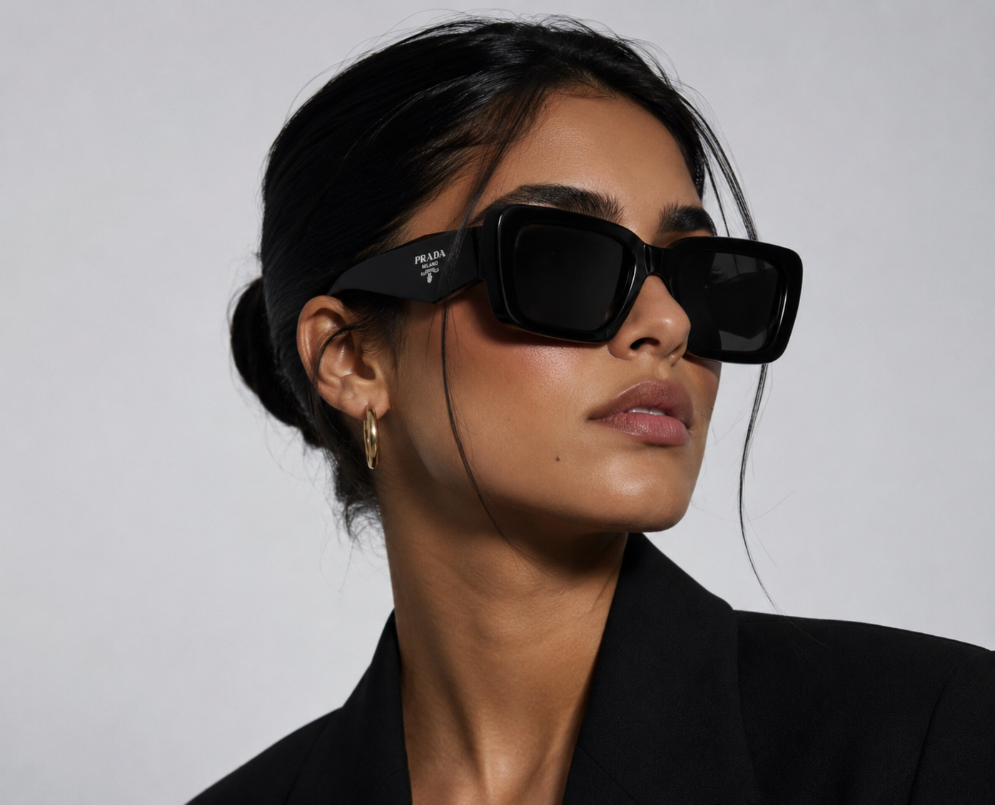 PRADA PR 08YS Women's Butterfly Sunglasses - Black (1AB5S0)