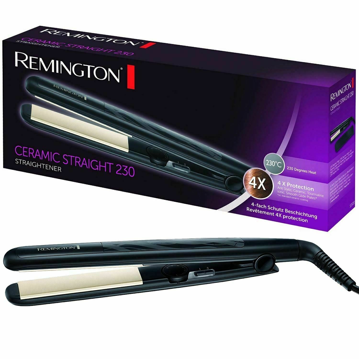 Remington Ceramic Straight 230 Hair Straighteners S3500 Anti Static Iron Slim - New 🏴