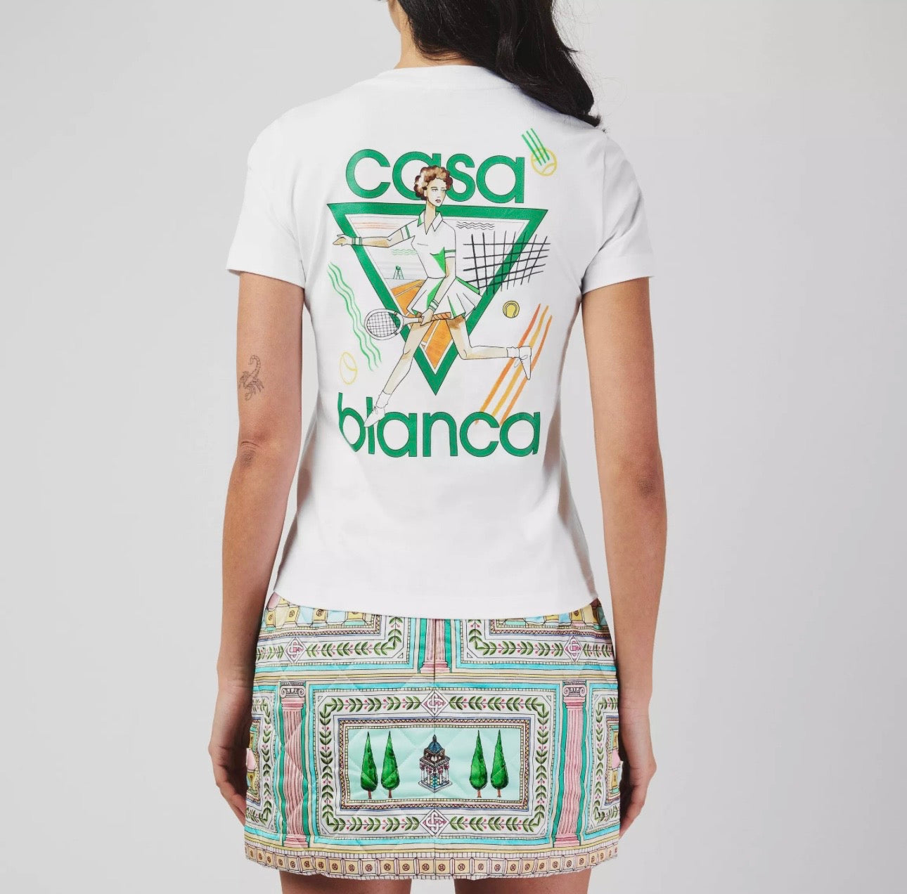 Women's Logo Cotton Cropped Tennis T-Shirt - Authenticity guaranteed