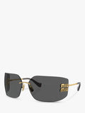 Miu Miu MU 54YS Women's Rectangular Sunglasses, Gold - New/opened 🏴