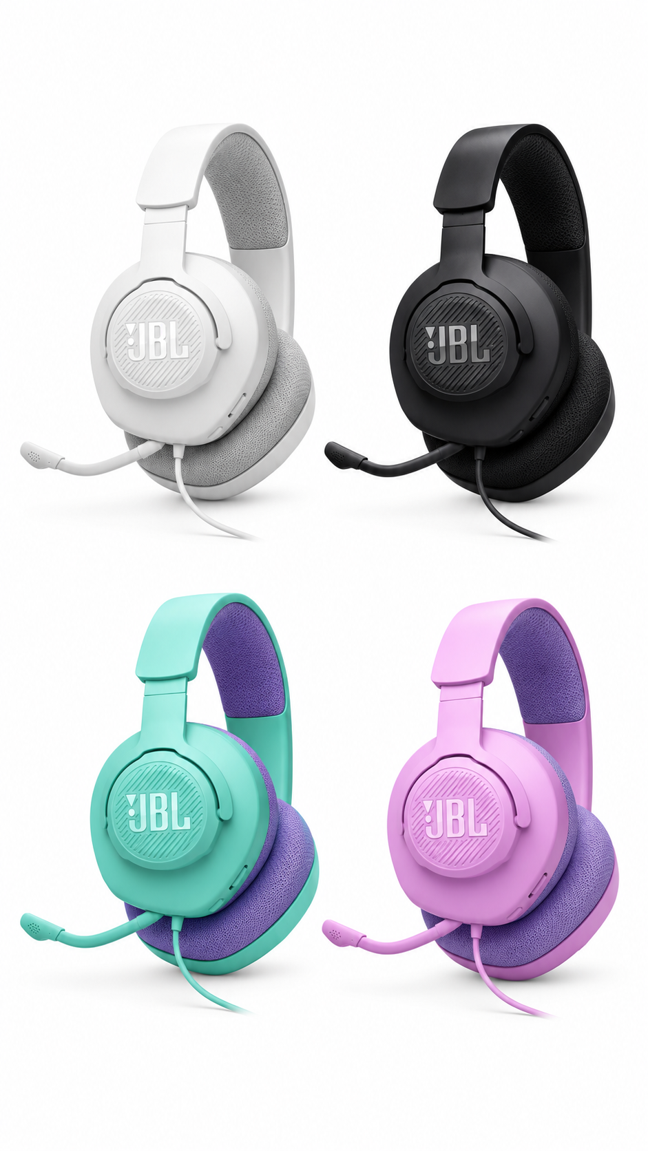 JBL Quantum 100M2 Wired Over-Ear Gaming Headset 3.5mm Jack Detachable Microphone