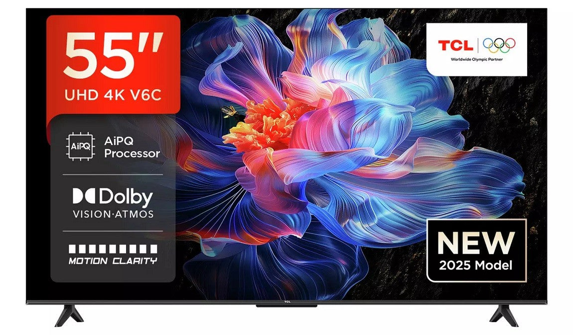 TCL SMART 4K Google TV 55V6C-UK 55" Ultra HD HDR Google Assistant - Like new
