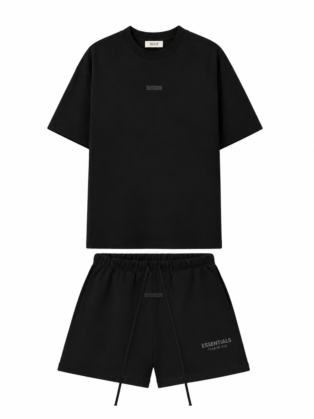 FEAR OF GOD ESSENTIALS Jet Black' SHORT SET (SS25)