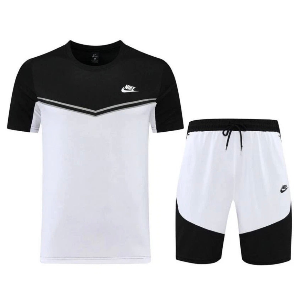 Nike Dri-Fit Set | Men’s T-Shirt & Shorts | White/Black | Gym/Running | M L XL🏴☑️