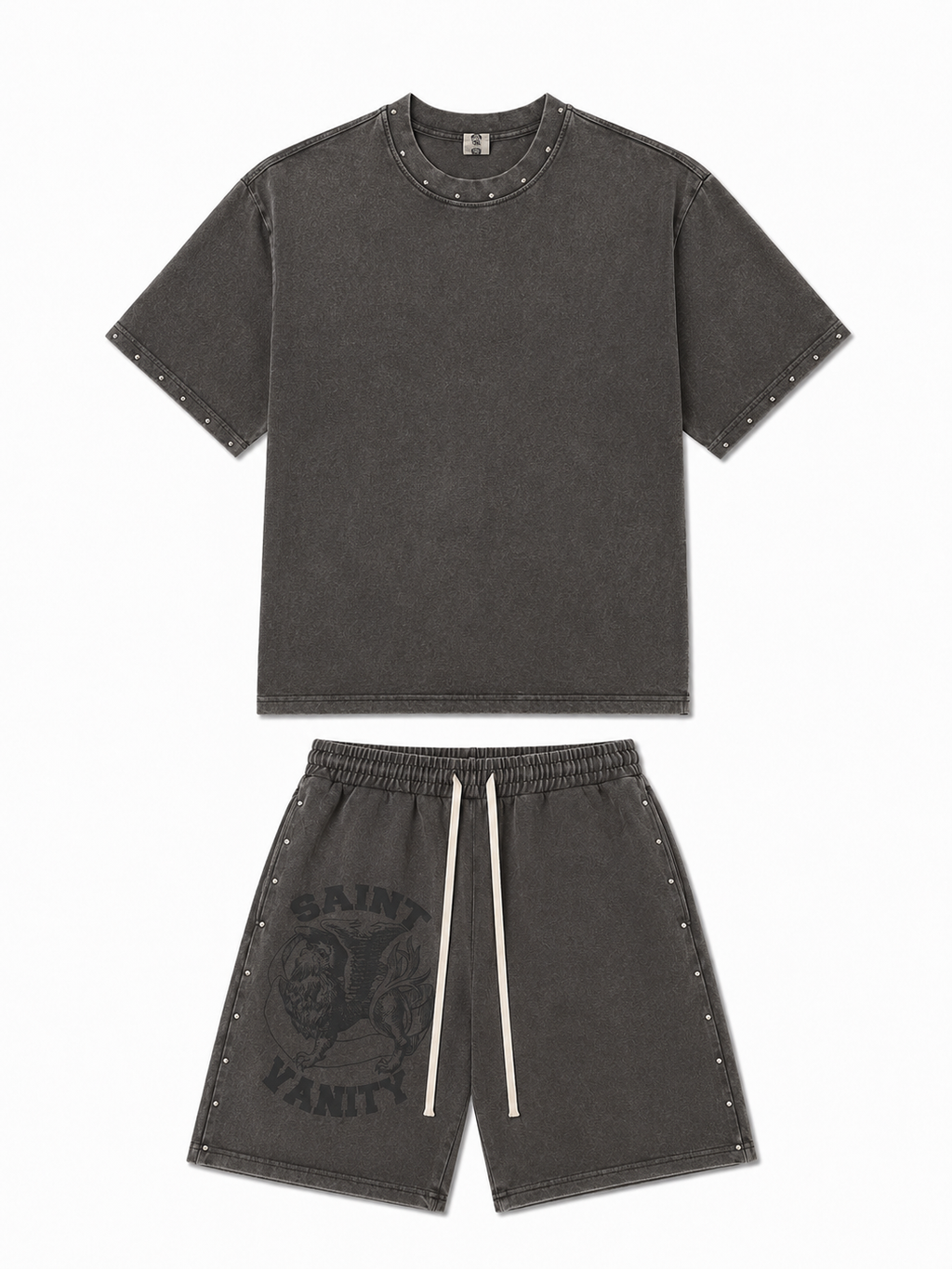 Saint Valley TERRY LOGO Short Set "FADED Grey” (Pre-Order)