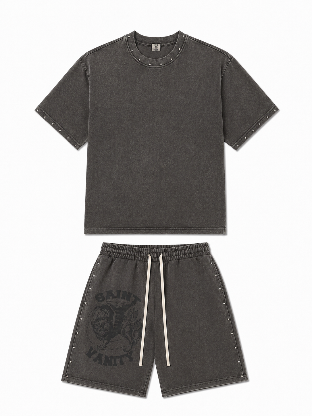 Saint Valley TERRY LOGO Short Set "FADED Grey” (Pre-Order)