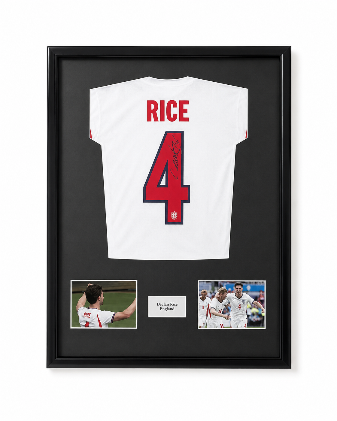 Professionally Framed Declan Rice England
World Cup Shirt 2026