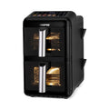 GEEPAS 2800W Dual Basket Stack Air Fryer 12L XXL Vertical Design Sync Cook Black - new 🏴