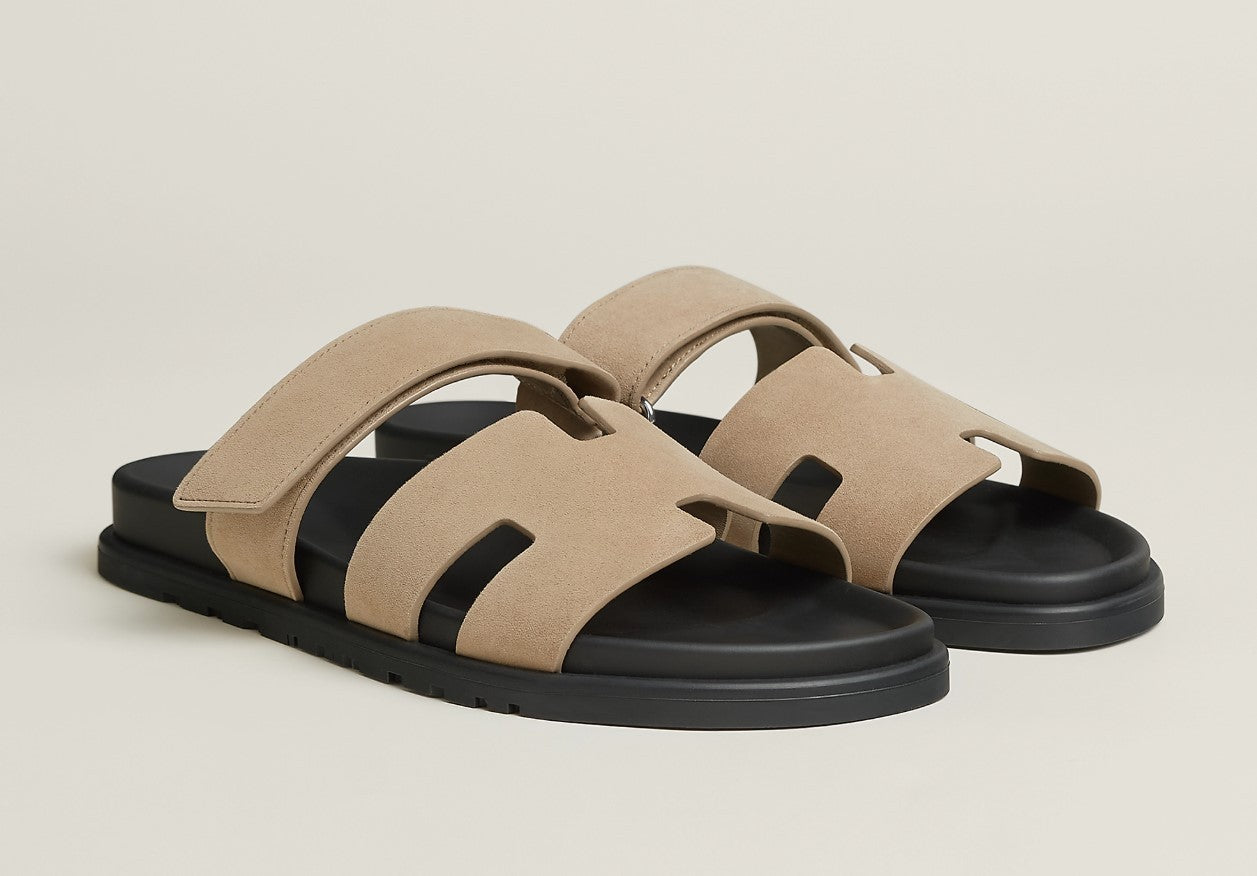 Hermes Chypre Mens Sandals Beige Sable - New 🏴