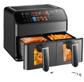 12L Dual Zone Digital Air Fryer Oven Cooker Oil Free Low Fat with 100 Tray Large