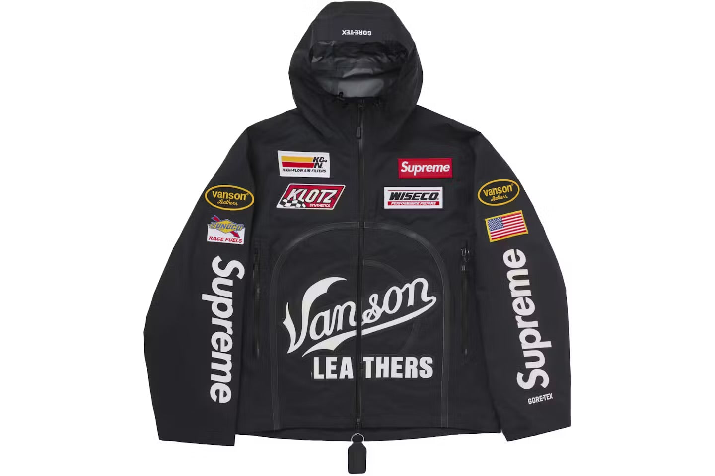 Supreme Vanson Leathers GORE-TEX Shell Jacket - Black - Small 🌀