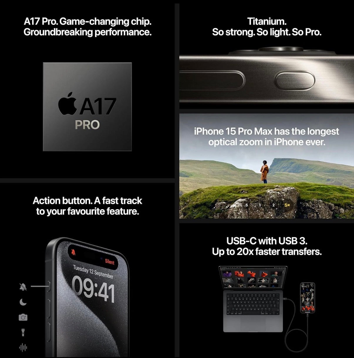 Apple iPhone 15 Pro Max 5G 256GB SIM Free Unlocked Mobile Phone - Natural C⚫️