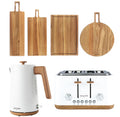 Salter Toronto Kettle, Toaster & Serving Board Set FSC®- Certified Wood White🏴