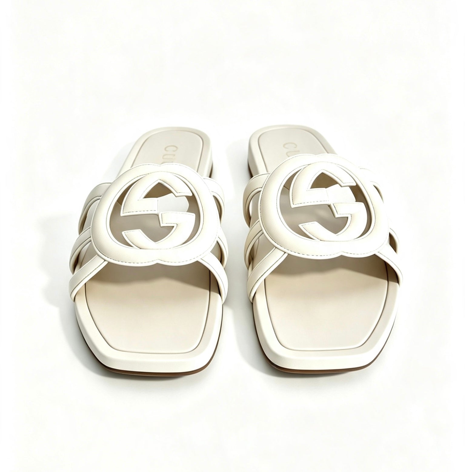 Coach Signature Monogram Double Buckle Slides Size -6