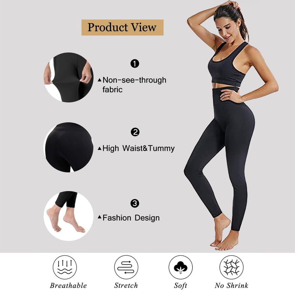 NEW LADIES HIGH WAIST LEGGINGS STRETCH TUMMY CONTROL SPORTS FITNESS GYM TROUSERS 🏴