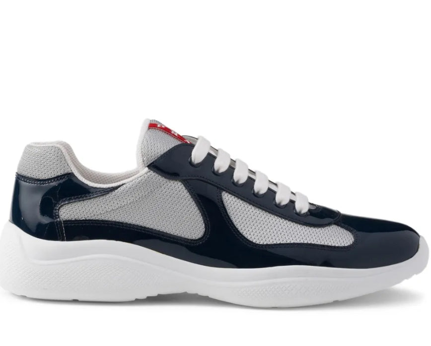PRADA Men's Americas Cup Trainers Navy Blue/Silver🏴☑️