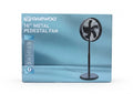 DAEWOO 16 Inch Metal Pedestal Floor Fan, Chrome Standing Fan With 5 Blades,