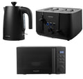 Salter 1.7L Kettle 4-Slice Toaster Microwave Set Kitchen Rapid Boil Black