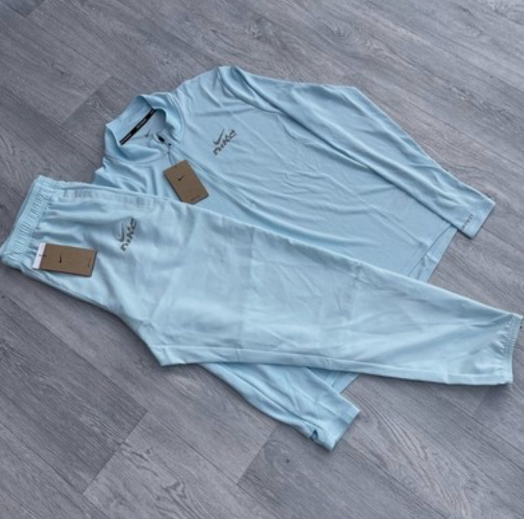 Nike Dri Fit Flash Tracksuit Half Zip Challenger Pants Set - Glacier Blue☑️