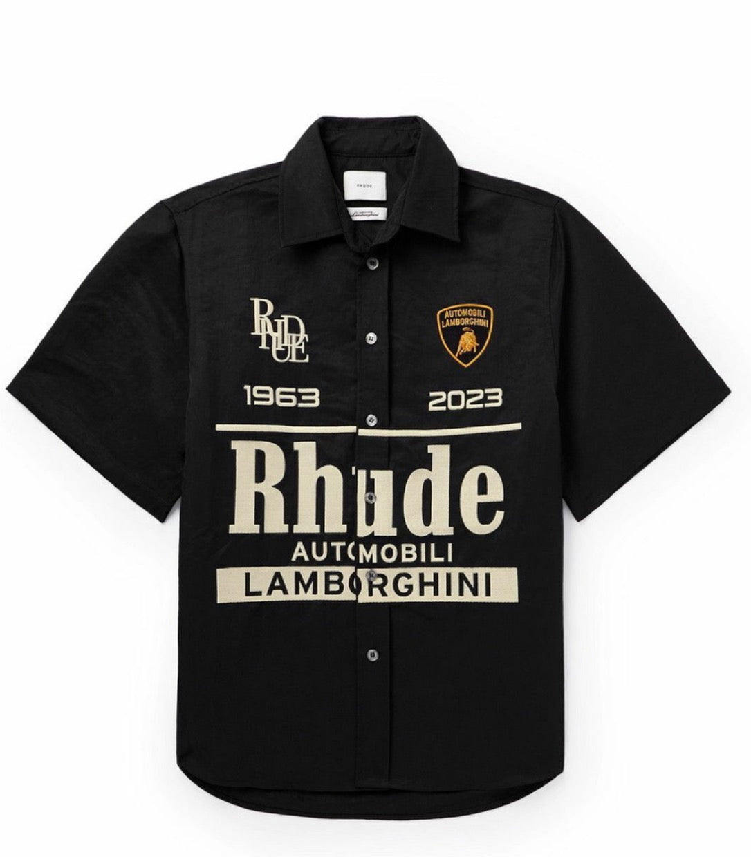 Rhude Black Lamborghini Logo-Embroidered Shirt - L