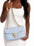 Coach Tabby 26 Quilted Leather Shoulder Bag - Blue