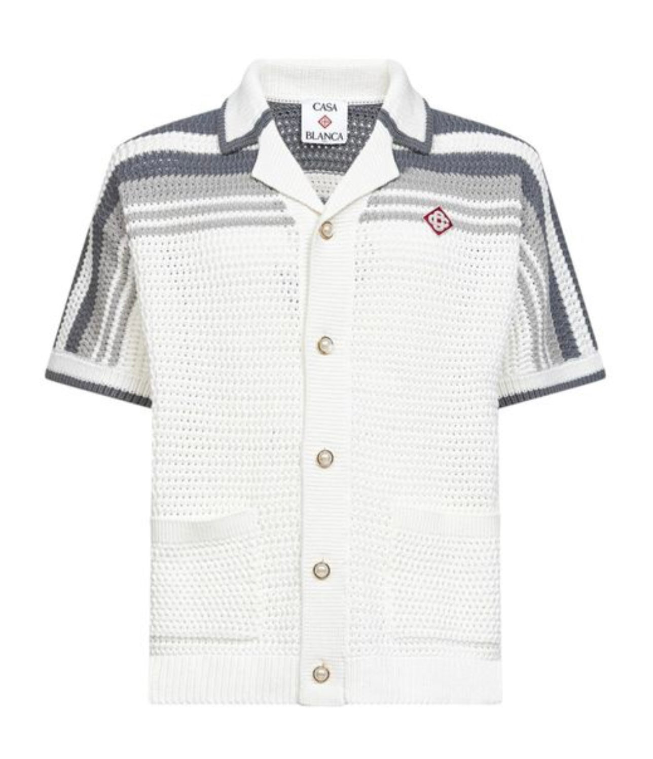 Casablanca Mens White Crochet Tennis Shirt and Shorts - Size UK S