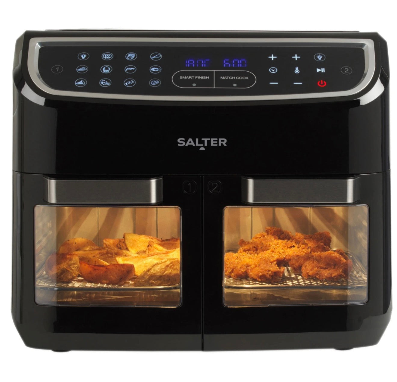 Salter Air Fryer Dual View Oven XL Multi-Cooker 12 L Capacity Easy Clean 2600 W