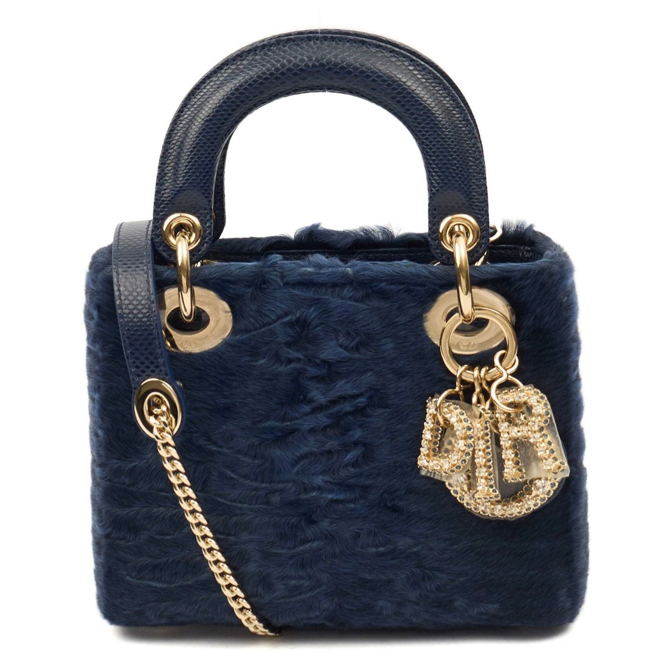 Lady Dior - Medium in Blue Astrakhan - Authenticity Guaranteed