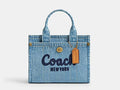 Coach Cargo Tote Bag Denim Blue