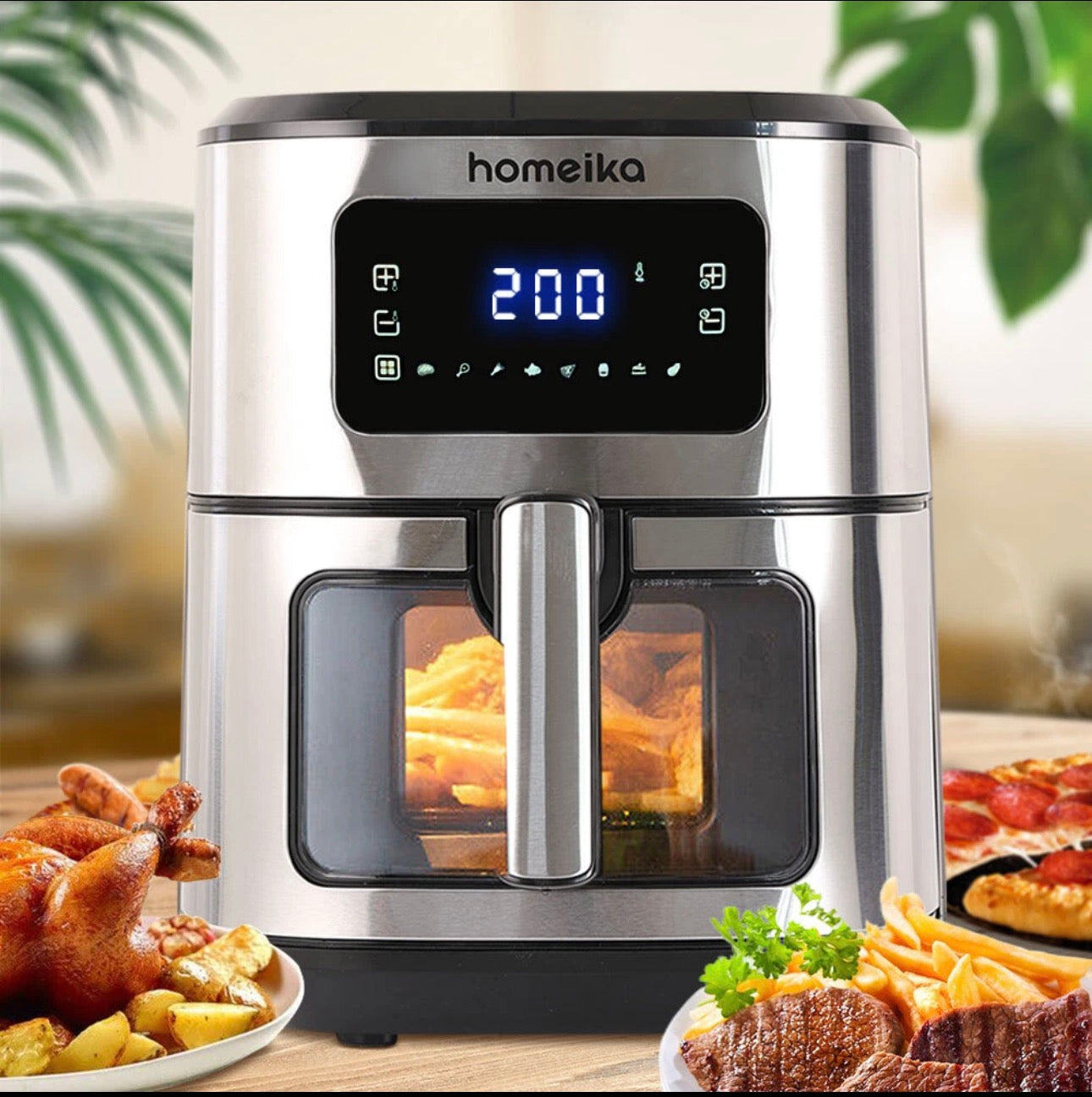 Air Fryer Digital Kitchen Oven Oil Free Low Fat Healthy Timer Frying Cooker 6.5L