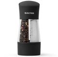 Salter Salt & Pepper Mill Dual Manual Ceramic Grinder 2 in 1 Compact Black