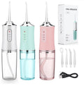 Cordless Dental Water Flosser Oral Irrigator Teeth Cleaner with Jet 4 Tips Floss 🏴