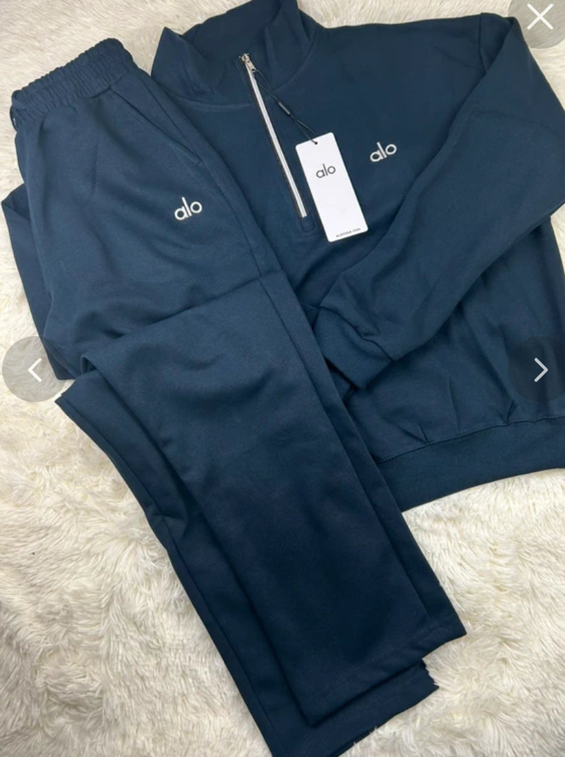 Alo Accolade 1/4 Zip Tracksuit Navy🏴