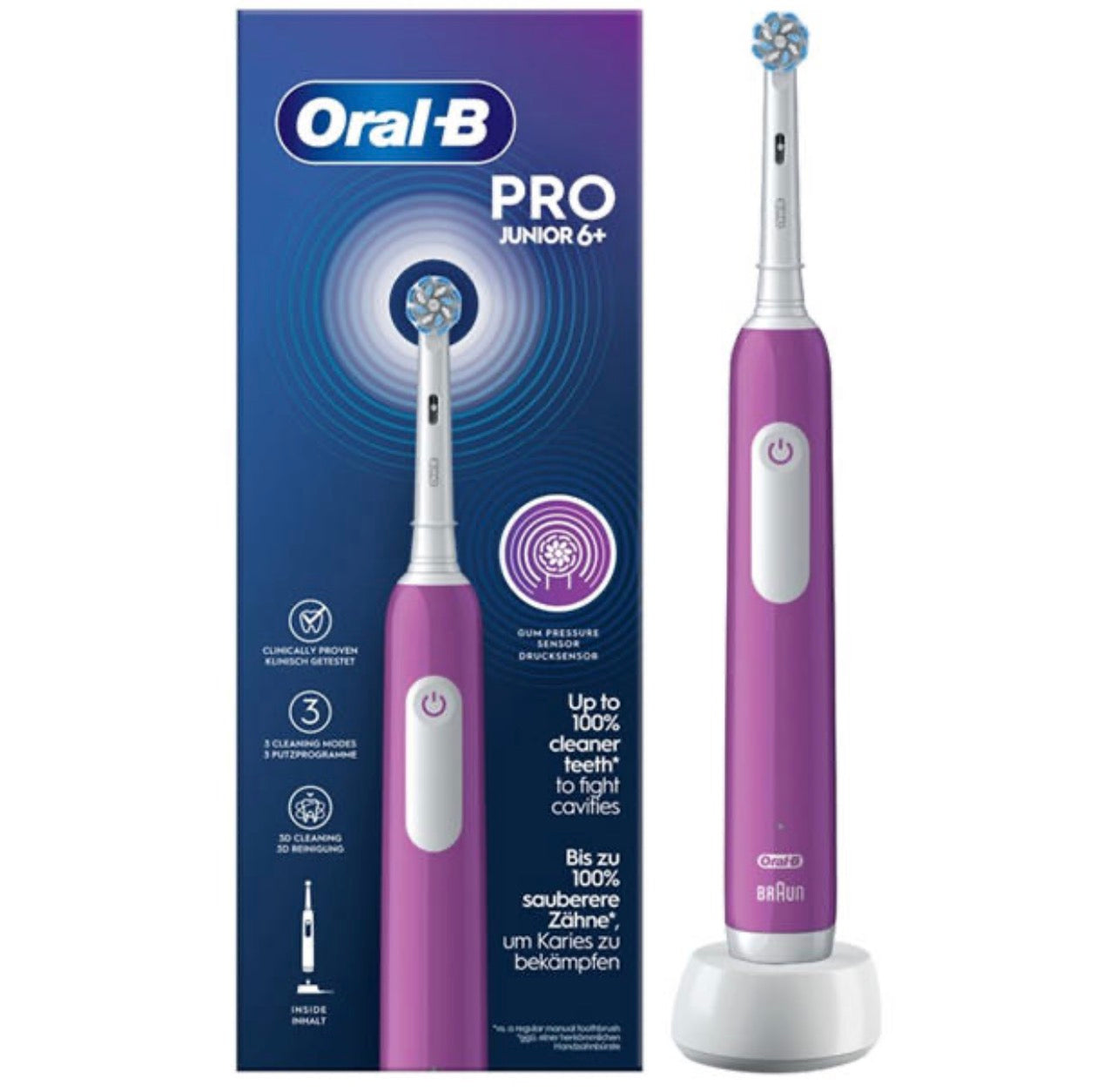 Oral-B PRO Junior Electric Toothbrush With Timer Purple