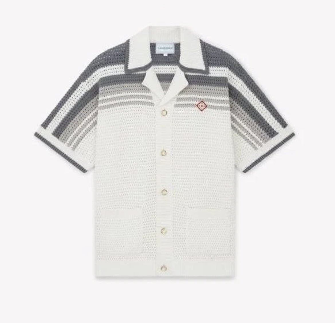 Casablanca Crochet🏴 Knit Shirt & Shorts Set White