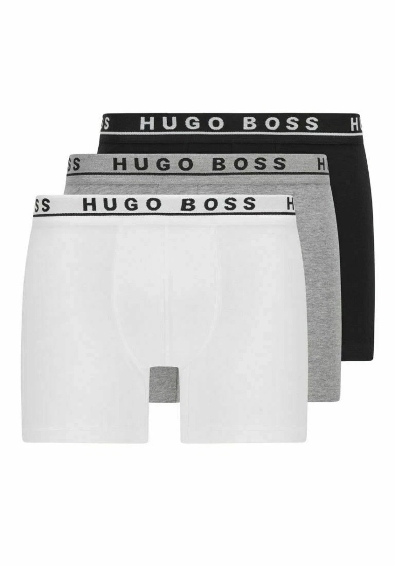 Men's Hugo Boss 3-PACK Boxers Underwear Cotton Classic Fit Solid Black & Multi