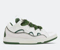 Lanvin Curb Low Top Trainers In White & Green☑️