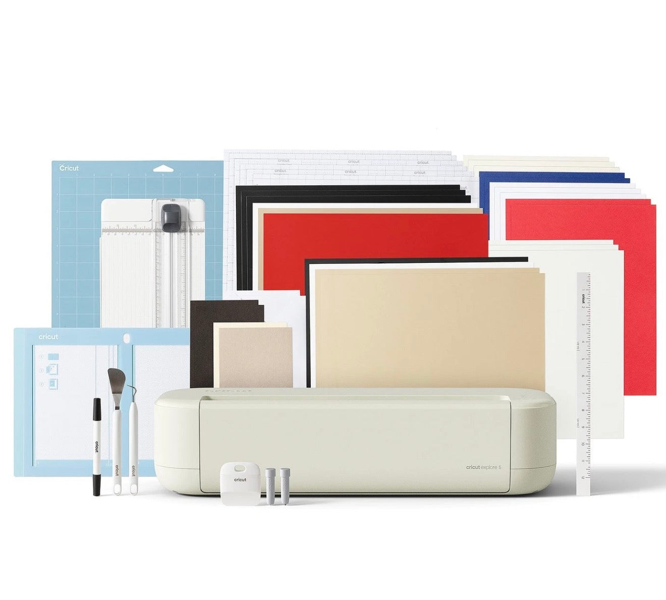 Cricut Explore 5 12 Inch DIY Digital Cutting Machine Cream Essential Bundle