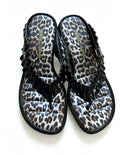 Melissa X Ganni Lepord Printthong Kitten Heel Size - 8