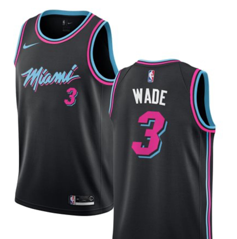 Nike Miami Heat Nba Jersey City Edition Number 3 Black