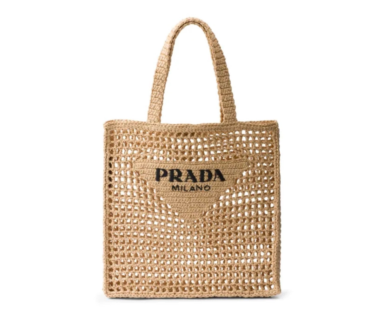 Prada Crochet Tote Bag - Beige