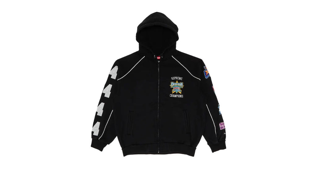 Supreme Playoffs Zip Up Hooded Sweatshirt 'Black' - Large