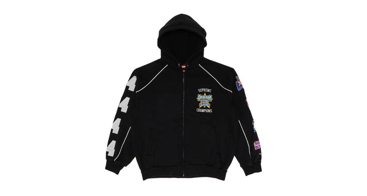 Supreme Playoffs Zip Up Hooded Sweatshirt 'Black' - Large