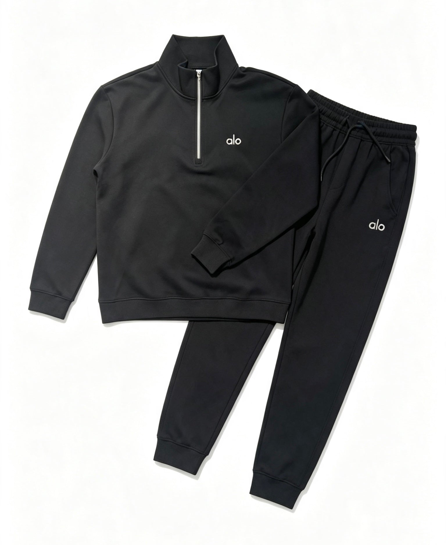 Alo Accolade 1/4 Zip Black Tracksuit Size -M
