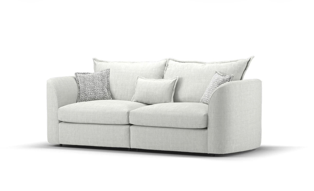 Sofology The Como 4 Seater Fabric Sofa in Como Villa Silver Plain Mix