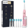 Fairywill Sonic Electric Toothbrush USB Rechargeable With 6 Brushes Head 5 Modes