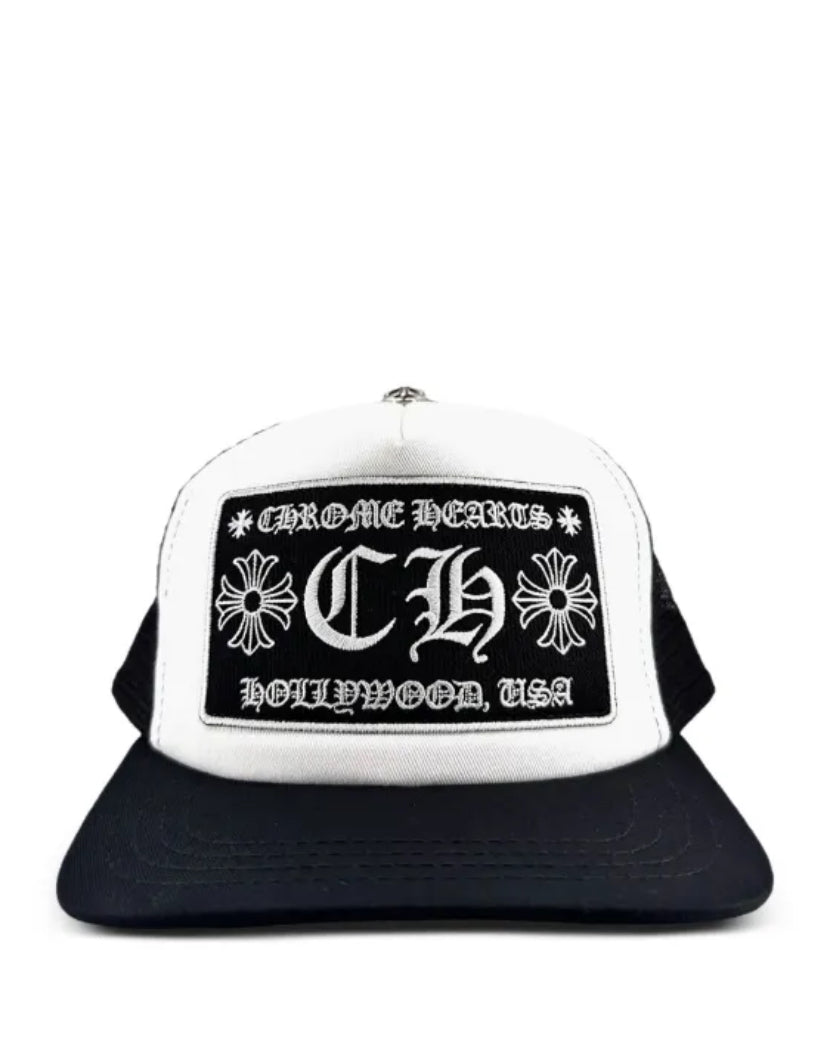 Black and white cap adjustable